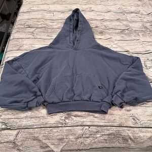 POPFLEX Navy Blue Oversized Hooded Sweatshirt